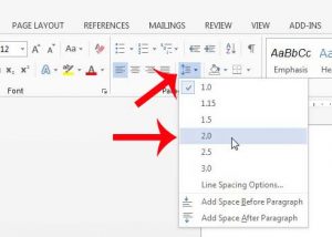 How to double space in word