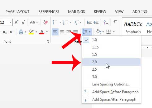 How to double space in word