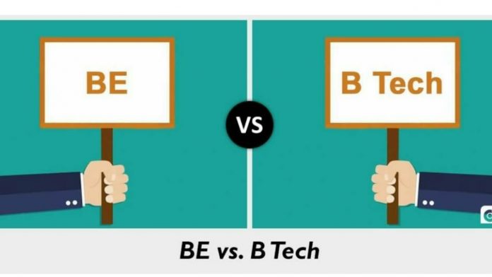 Difference between BE and B-Tech