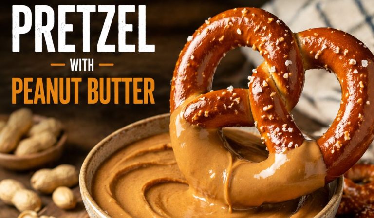 pretzel with peanut butter